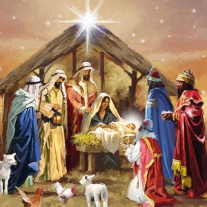 German Decoupage Napkins (5 pcs) - Nativity Collage (Christmas)