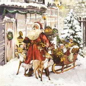 German Decoupage Napkins (5 pcs) - Christmas Visit