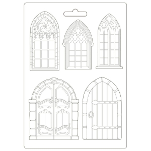 Stamperia Soft Maxi Mould 8.5"X11.5" - Doors and Windows Sleeping Beauty