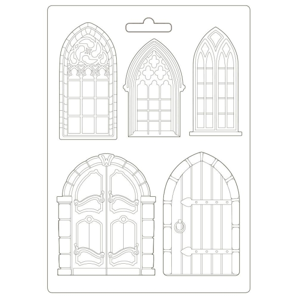 Stamperia Soft Maxi Mould 8.5"X11.5" - Doors and Windows Sleeping Beauty