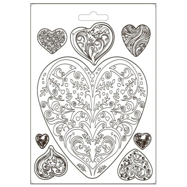 Stamperia Soft Maxi Mould A5 - Hearts, You And Me