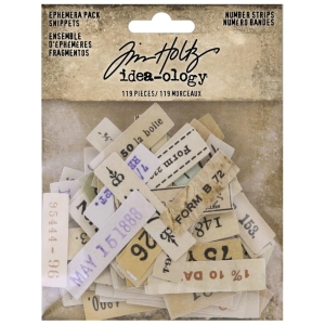 Tim Holtz Idealogy Ephemera Snippets 119/Pkg - Number Strips