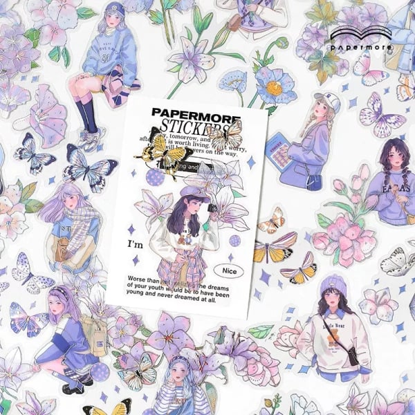 Foiled PET Clear Stickers (15 pcs) - Girls