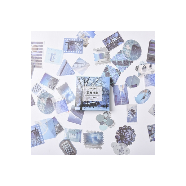 Photo Sticker Book for Journal Ephemeras (80 sheets) - Blue Skies