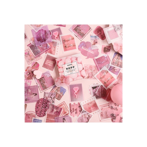 Photo Sticker Book for Journal Ephemeras (80 sheets) - Pinks