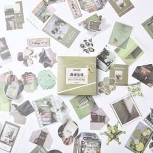 Photo Sticker Book for Journal Ephemeras (80 sheets) - Greens