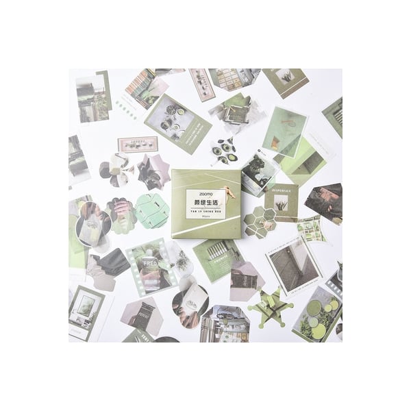Photo Sticker Book for Journal Ephemeras (80 sheets) - Greens