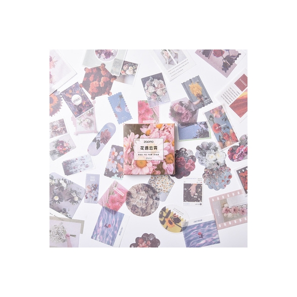 Photo Sticker Book for Journal Ephemeras (80 sheets) - Flowers