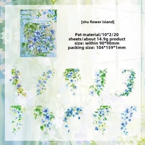 PET Clear Sticker Pack (20 pcs) – Shining Flower Island (HQYX)