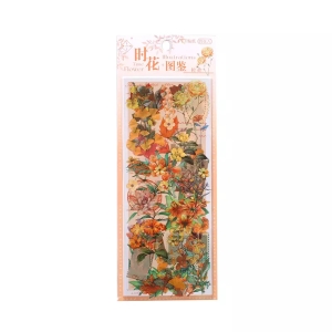 Clear PET Flowers Stickers (4 sheets) - Autumn Flowers