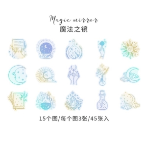 Holographic Clear PET Flowers Stickers (45 pcs) - Alchemy