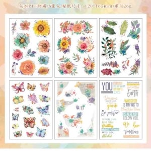 pet clearSticker 20pcs gorgeous flowers