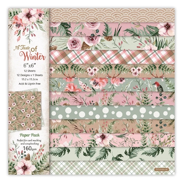 12 by 12 inch Scrapbooking paper pack - A taste of Winter (24 sheets)