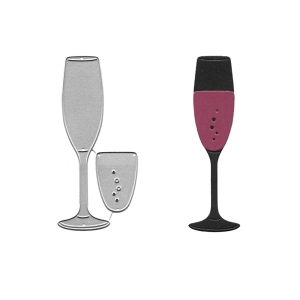 Steel Dies - Chamagne Glass (Set of 2 dies)