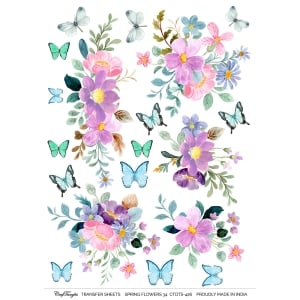CrafTangles A4 Transfer It Sheets - Spring Flowers 34