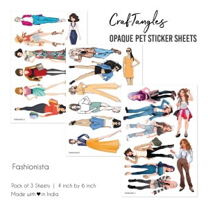 CrafTangles Opaque clear PET Sticker sheets - Fashionista