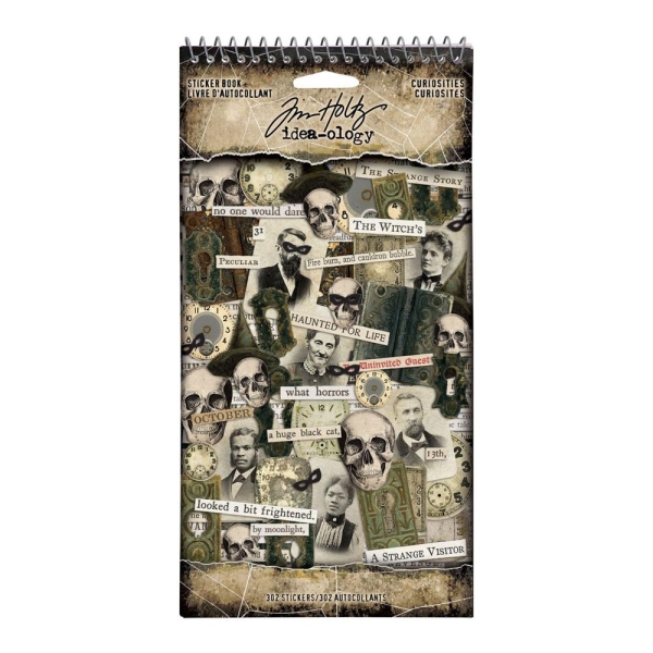Tim Holtz Ideaology Spiral Bound Sticker Book 4.5"X8.5" - Curiosities