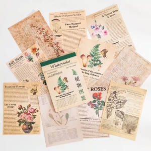 Vintage Journalling Pattern Paper Booklet - White Violet