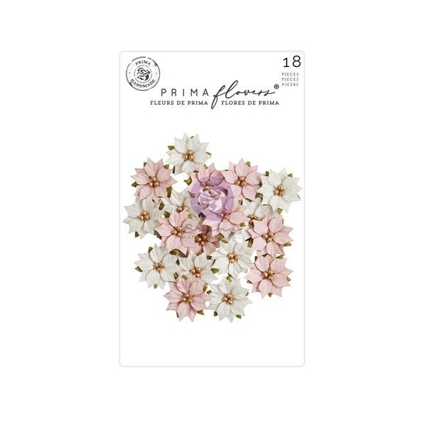 Prima Marketing Mulberry Paper Flowers - Sweet Christmas/Candy Cane Lane
