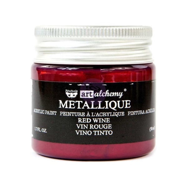 Prima Finnabair Art Alchemy Acrylic Paint 1.7 Fluid Ounces - Metallique Red Wine