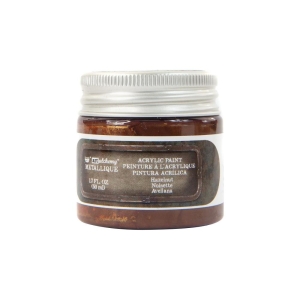Prima Finnabair Art Alchemy Acrylic Paint 1.7 Fluid Ounces - Metallique Hazelnut