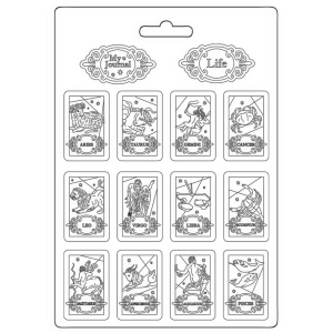 Stamperia Soft Maxi Mould 8.5"X11.5" - Zodiac, Cosmos Infinity