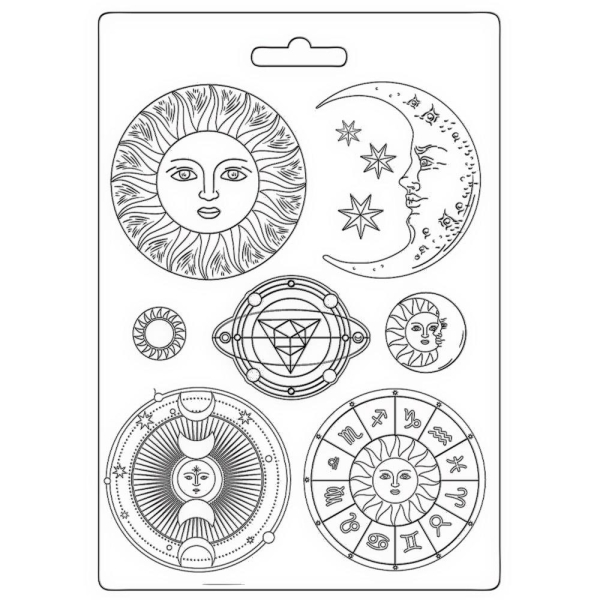 Stamperia Soft Maxi Mould A5 - Sun Moon and Cosmos Infinity