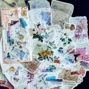 Journal Ephemera Stickers - Floral Script (60 pcs)