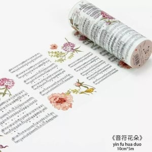 Washi Tape - Floral Script (10 cm by 5 metres)