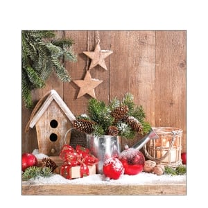 German Decoupage Napkins (5 pcs) - Christmas Scene