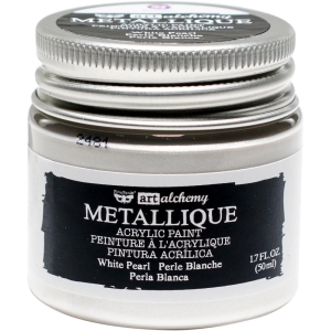 Prima Finnabair Art Alchemy Acrylic Paint 1.7 Fluid Ounces - Metallique White Pearl