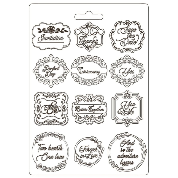 Stamperia Soft Maxi Mould 8.5"X11.5" - Plates, You and Me