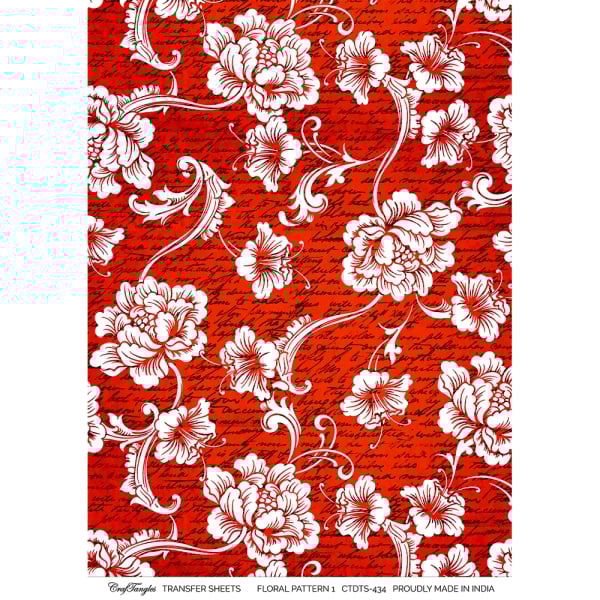 CrafTangles A4 Transfer It Sheets - Floral Pattern 1