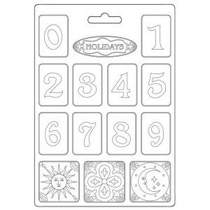 Stamperia Soft Maxi Mould 8.5"X11.5" - Blue Dream Numbers