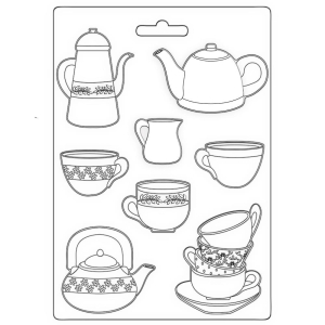 Stamperia Soft Maxi Mould A5 - Create Happiness Welcome Home Cups