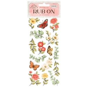 Stamperia Rub-On 4"X8.5" - Create Happiness - Butterfly and Leaves