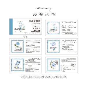 Plant and Flowers Record Ephemera Pack (50 pcs) - Blue