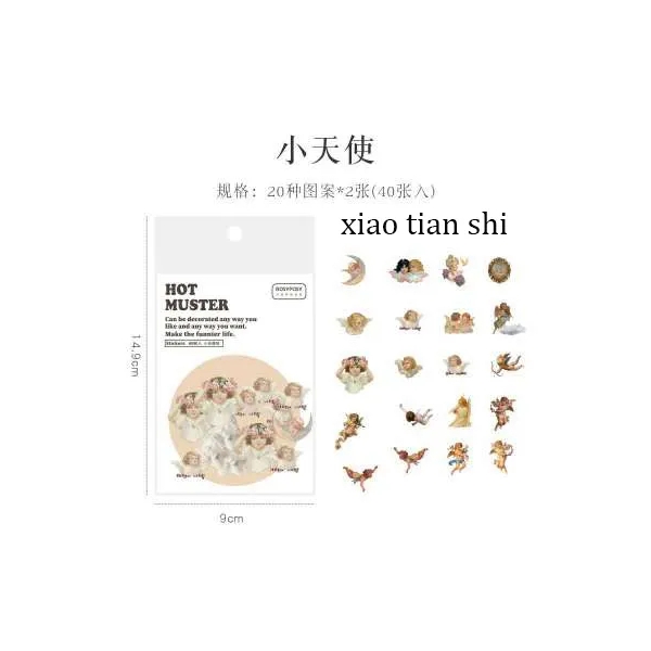 Clear Opaque Stickers for Journalling (40 pcs) - Angels