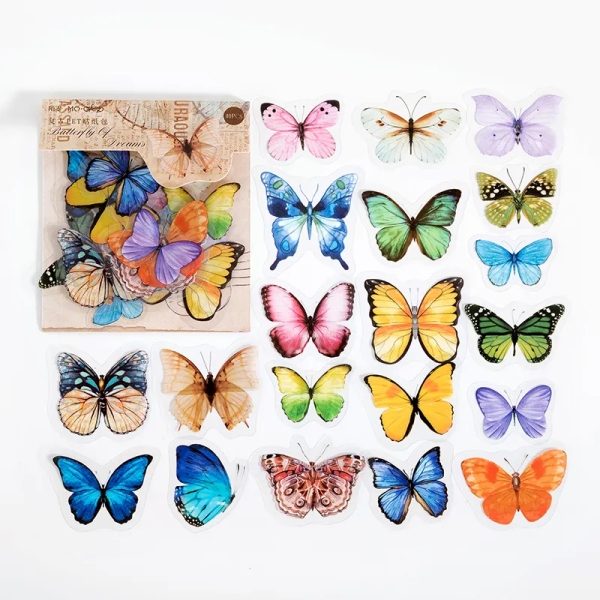 Clear PET Stickers (40 pcs) - Butterfly of Dreams (MMK06F277)