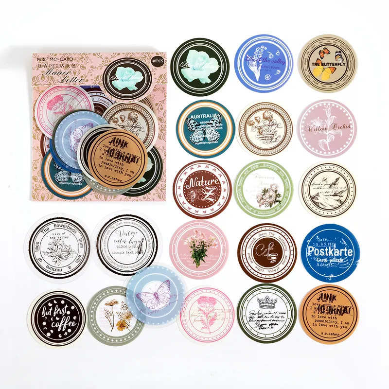 Clear PET Stickers (40 pcs) - Manor Letter (MMK06F281) clear PET stickers 40pcs Manor Letter Clear PET Stickers (40 pcs) - Manor Letter (MMK06F281)
