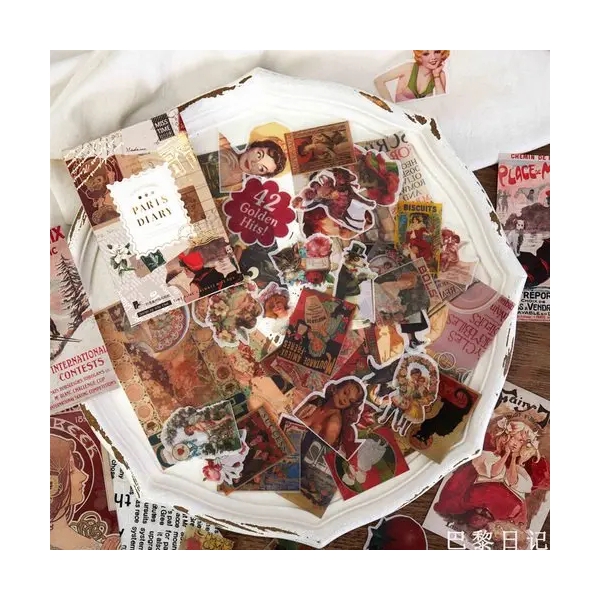 Journalling Ephemera Sticker Pack (55 pcs) - Paris Diary