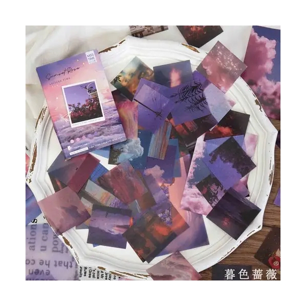 Journalling Ephemera Sticker Pack (55 pcs) - Sunset Rose
