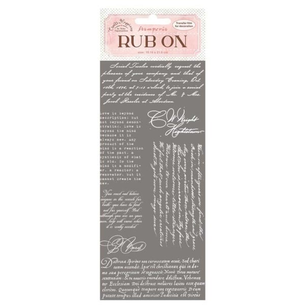 Stamperia Rub-On 4"X8.5" - Create Happiness - Writing White