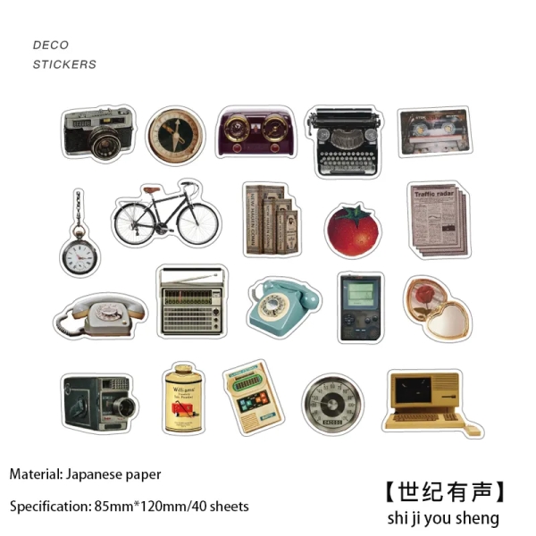 Vintage Elements Washi Sticker (40 pcs) - Old Elements