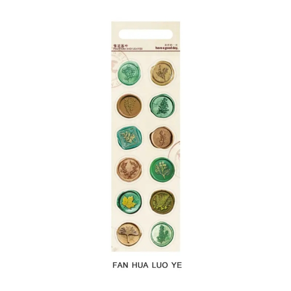 Wax Seal Stickers - Flowers and Leaves