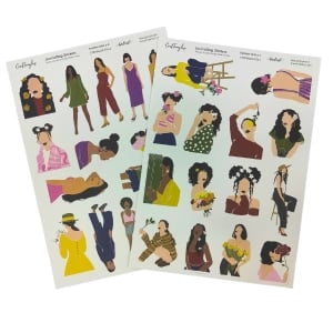 CrafTangles Precut Journal Stickers - Fashion Girls 2 (Spring Collection) (29 stickers)