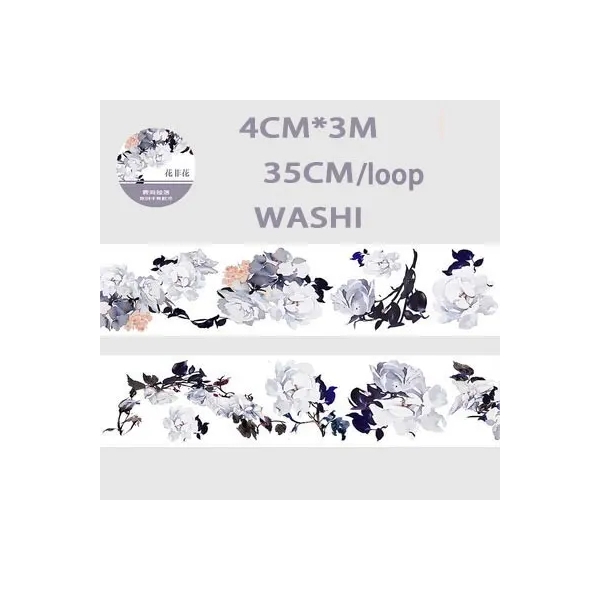 Washi Tape - Flowers (ASR-13) (1.5 inches by 3 metres)
