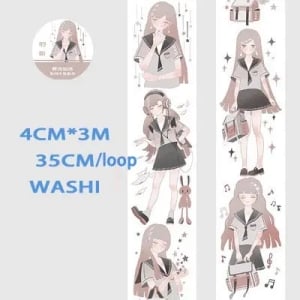 Washi Tape - Anime Girls (1.5 inches by 3 metres) (ASR-15)