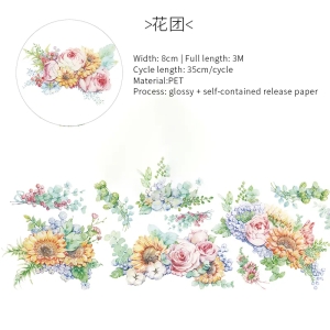 Clear PET Sticker Rolls - Florals (PCT-020)