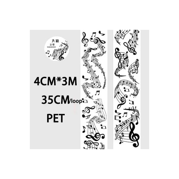 Clear PET Sticker Rolls - Musical Notes (PCT-024)
